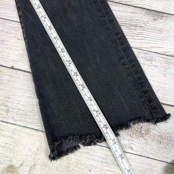 Madewell Cali Denim Boot Jeans Berkeley Black Chewed Hem Edition Size 26 Tall - Picture 12 of 12